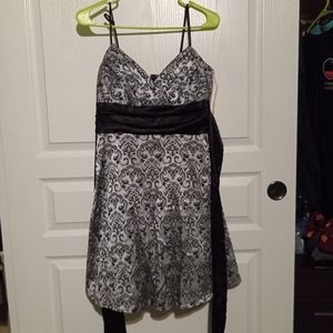 Tie back silver dress